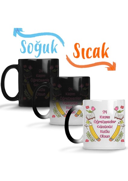 24 Kasım Özel Öğretmenler Günü Sihirli Kupa Bardak Porselen
