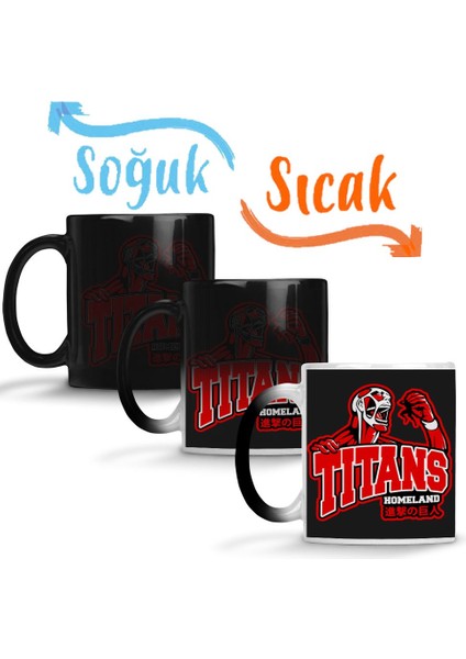 Attack On Titan Go Tıtans 001 Sihirli Kupa Bardak Porselen