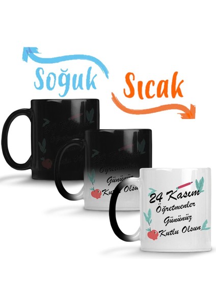 24 Kasım Özel Öğretmenler Günü Sihirli Kupa Bardak Porselen