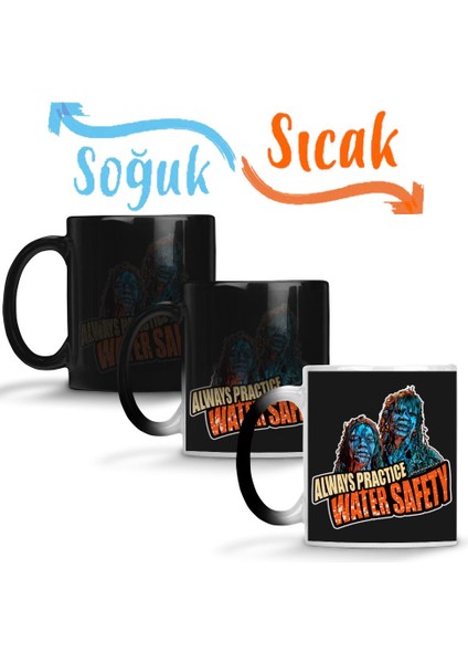 Creepshow Always Practice Water Safety Sihirli Kupa Bardak Porselen