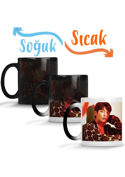 Txt Taehyun Cat & Dog Sihirli Kupa Bardak Porselen
