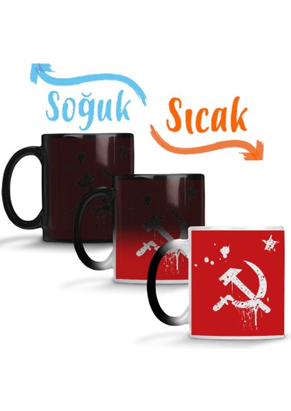 Revolution Orak Çekiç Sihirli Kupa Bardak Porselen