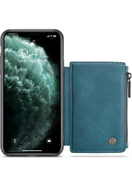 C20 Apple iPhone 11 Pro Max Için Fermuarlı Cep Pu Deri Kaplamalı Kılıf - Mavi (Yurt Dışından) modelleri