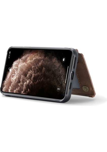 C20 Apple iPhone 11 Pro Max Için Fermuarlı Cep Pu Deri Kaplamalı Kılıf- Kahve (Yurt Dışından) fiyatları