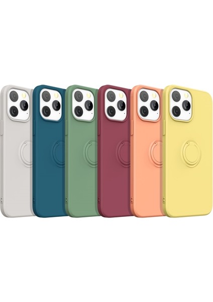 Apple iPhone 13 Pro Max Için Ayarlanabilir Standlı Sıvı Silikon Kayışlı Koruyucu Kılıf - Yeşil (Yurt Dışından)