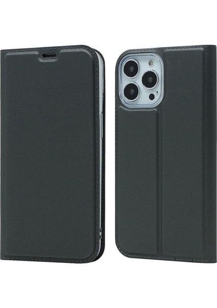 Apple iPhone 13 Pro Için Çok Yönlü Korumalı Kart Yuvalı Standlı Darbeye Dayanıklı Deri Kılıf - Siyah (Yurt Dışından)