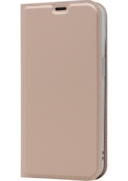 Apple iPhone 13 Pro Için Çok Yönlü Korumalı Kart Yuvalı Standlı Darbeye Dayanıklı Deri Kılıf - Gül Altın (Yurt Dışından)