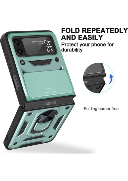 Kamera Kılıf Koruyucu Telefon Kılıfıı ile Yüzük Tutucu Kılıf Için Samsung Galaxy Z Flip3 5g Için - Yeşil (Yurt Dışından) fiyatları