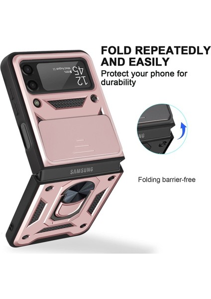 Kamera Kılıf Koruyucu Telefon Kılıfıı ile Halka Tutucu Kılıf Için Samsung Galaxy Z Flip3 5g Için - Pembe (Yurt Dışından) fiyatları