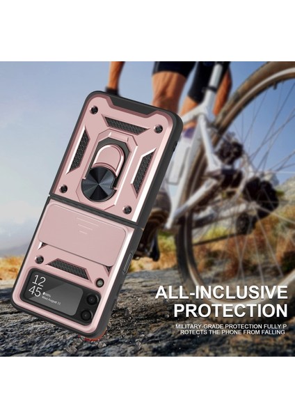 Kamera Kılıf Koruyucu Telefon Kılıfıı ile Halka Tutucu Kılıf Için Samsung Galaxy Z Flip3 5g Için - Pembe (Yurt Dışından) modelleri