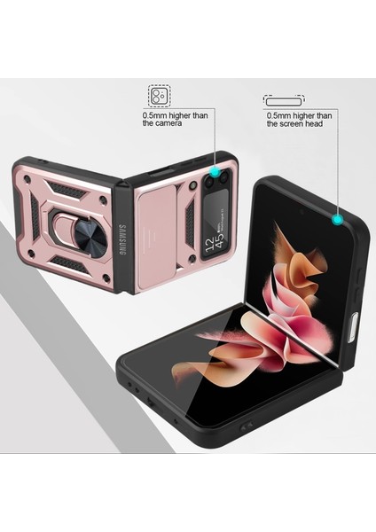 Kamera Kılıf Koruyucu Telefon Kılıfıı ile Halka Tutucu Kılıf Için Samsung Galaxy Z Flip3 5g Için - Pembe (Yurt Dışından) fırsatları