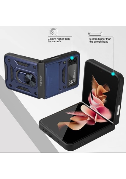 Kamera Kılıf Koruyucu Telefon Kılıfıı ile Halka Tutucu Kılıf Için Samsung Galaxy Z Flip3 5g Için - Mavi (Yurt Dışından) fırsatları
