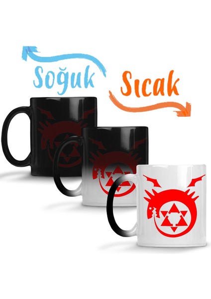 Full Metal Alchemist Ouroboros Sembol Sihirli Kupa Bardak Porselen