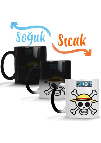 One Piece Jolly Roger Sihirli Kupa Bardak Porselen