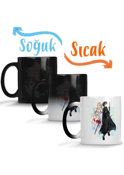 Sword Art Online Death Note One Piece Tokyo Ghoul Miyazaki Sihirli Kupa Bardak Porselen