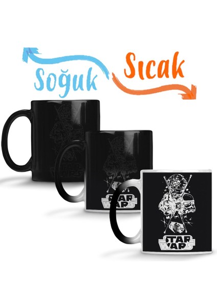 Star Wars Vader Estrela Da Morte Sihirli Kupa Bardak Porselen