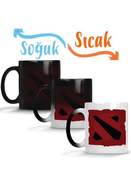 Dota 2 Logo Sihirli Kupa Bardak Porselen