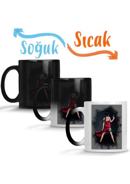 Ada Wong Resident Evil Onesie Sihirli Kupa Bardak Porselen