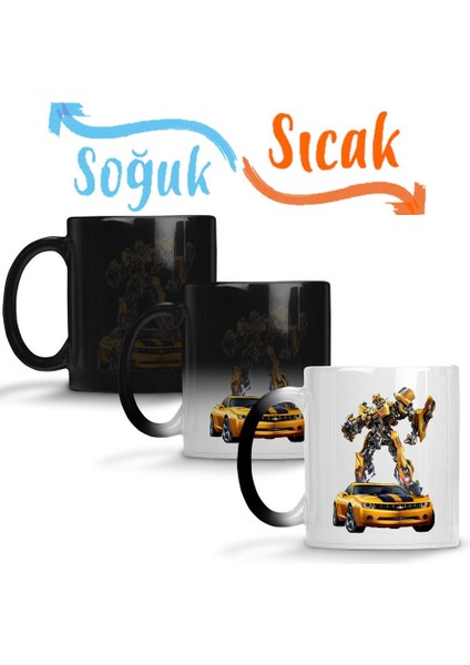Bumblebee Transformes Sihirli Kupa Bardak Porselen