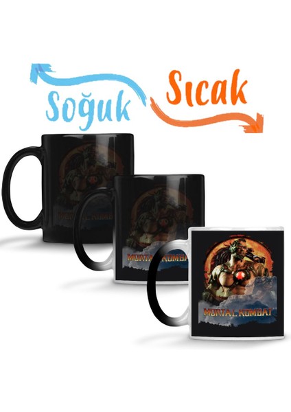 Mortal Kombat Kano Game Sihirli Kupa Bardak Porselen