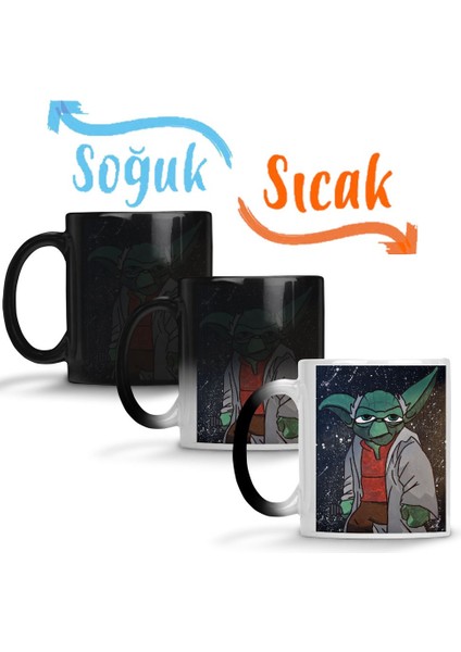 Star Wars Yoda Sihirli Kupa Bardak Porselen