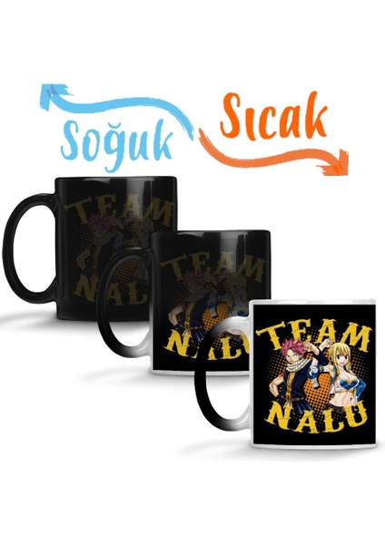 Fairy Tail Natsu Lucy Team Nalu Anime Manga Sihirli Kupa Bardak Porselen