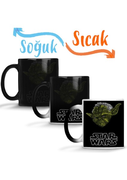 Star Wars Jedı Master Sihirli Kupa Bardak Porselen