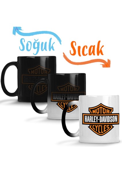 Harley Davidson Sihirli Kupa Bardak Porselen