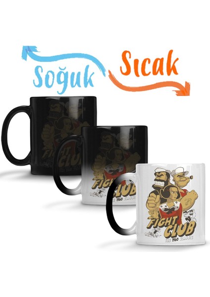 Fight Club Retro Temel Reis Sihirli Kupa Bardak Porselen