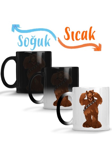 Chewbacca Alf Bacca Sihirli Kupa Bardak Porselen