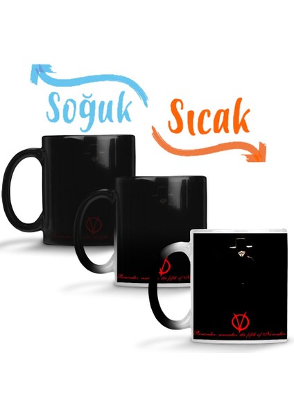 V For Vendetta Remember Sihirli Kupa Bardak Porselen