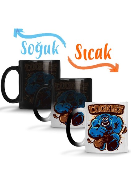 Cookie Monster Kurabiye Canavarı Hulk Sihirli Kupa Bardak Porselen