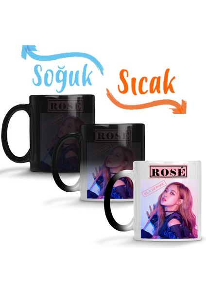 Blackpink Rose 01 Sihirli Kupa Bardak Porselen
