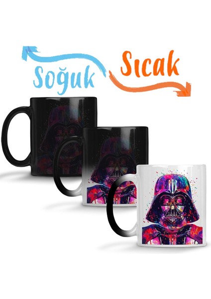 Darth Vader Paint Sihirli Kupa Bardak Porselen