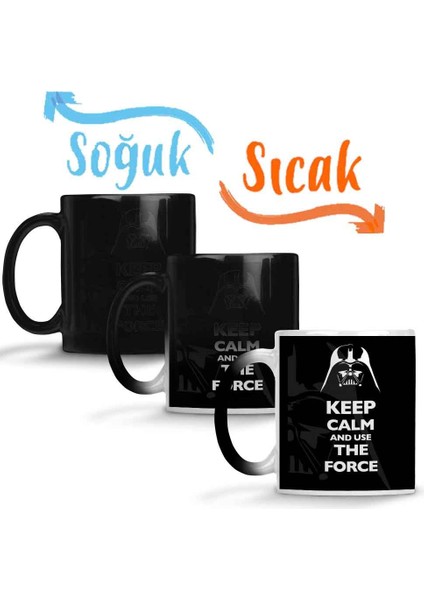 Star Wars Keep Calm And Use The Force Sihirli Kupa Bardak Porselen