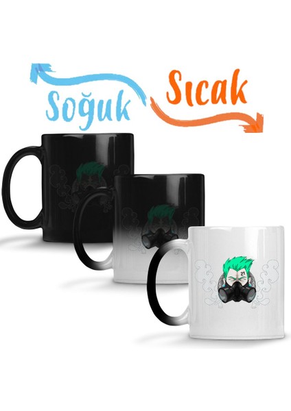 Fantasy Gas Mask Sihirli Kupa Bardak Porselen