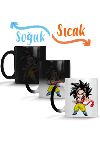 Minigoku Super Sayajin Sihirli Kupa Bardak Porselen