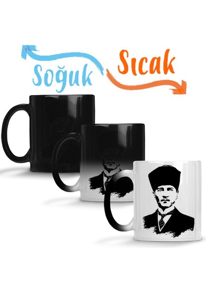 Mustafa Kemal Atatürk Sihirli Kupa Bardak Porselen