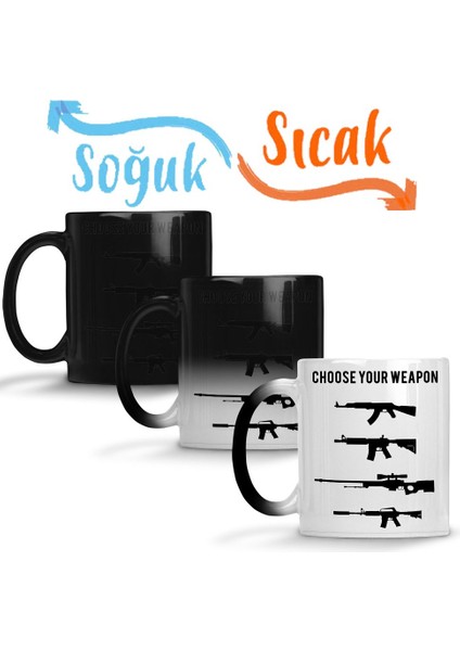 Cs Go Counter Strike Choose Your Weapon Sihirli Kupa Bardak Porselen
