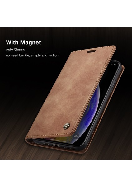 013 Serisi Apple İphone Xs / X 5.8 Inç Uyumlu Retro Deri Cep Telefonu Kılıfı - Haki (Yurt Dışından) fiyatları