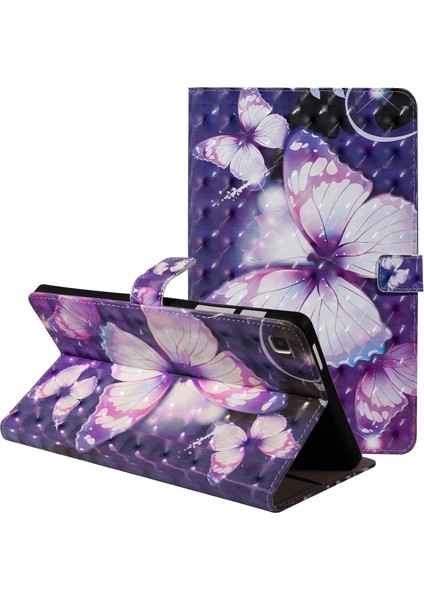 Cüzdan Işlevli Stand Kapaklı Desenli Pu Deri Tablet Kılıfı - Samsung Galaxy Tab A7 Lite 8.7-INCH/T225/T220 (Yurt Dışından)