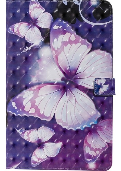 Cüzdan Işlevli Stand Kapaklı Desenli Pu Deri Tablet Kılıfı - Samsung Galaxy Tab A7 Lite 8.7-INCH/T225/T220 (Yurt Dışından)