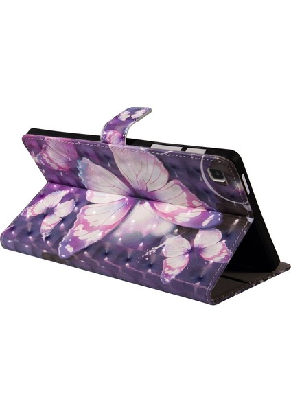 Cüzdan Işlevli Stand Kapaklı Desenli Pu Deri Tablet Kılıfı - Samsung Galaxy Tab A7 Lite 8.7-INCH/T225/T220 (Yurt Dışından)