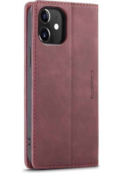 013 Serisi Apple iPhone 12 Mini Için Ayrılabilir 2-In-1 Bölünmüş Deri Kılıf - Koyu Kırmızı (Yurt Dışından) modelleri