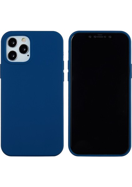 Apple iPhone 13 Pro Için Çizilmez Sıvı Silikon Cep Telefonu Kılıfı - Mavi (Yurt Dışından)