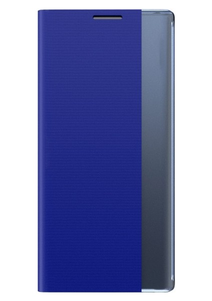 Apple iPhone 12 Için Deri Standlı Kapaklı Koruyucu Kılıf - Mavi (Yurt Dışından)