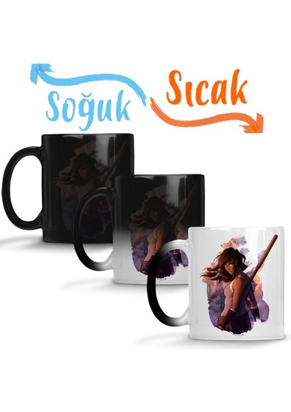 Korra Dominadora De Ar Sihirli Kupa Bardak Porselen