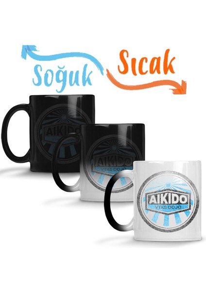 Logo Distress Aıkıdo Sihirli Kupa Bardak Porselen