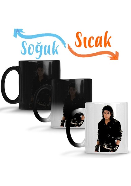 Michael Jackson Bad Sihirli Kupa Bardak Porselen