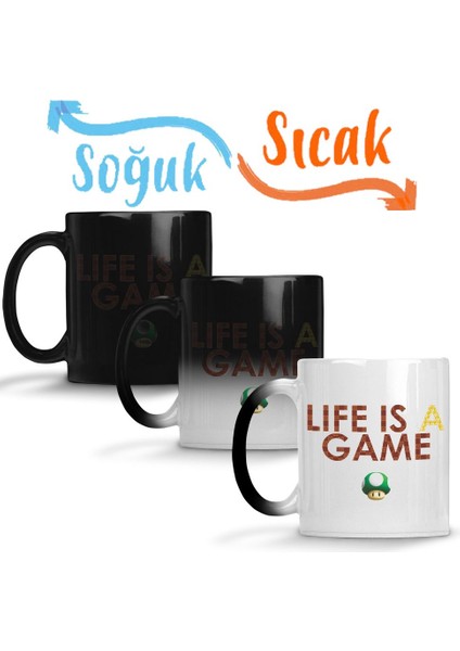 Life's A Game Mario Sihirli Kupa Bardak Porselen